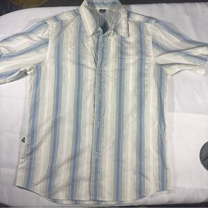 Vintage Medium White And Blue Rusty Button Down Shirt